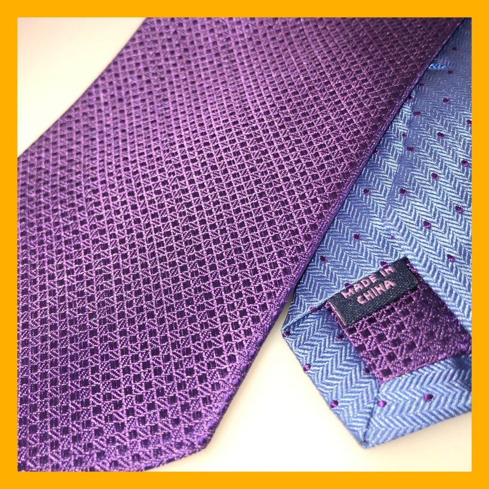 eggplant egara tie of silk texture EUC